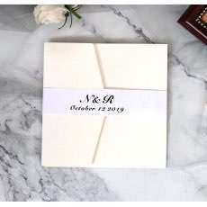 Square Slap-up Invitation Card Laser Marriage Invitations Ivory Tint Color Wholesale